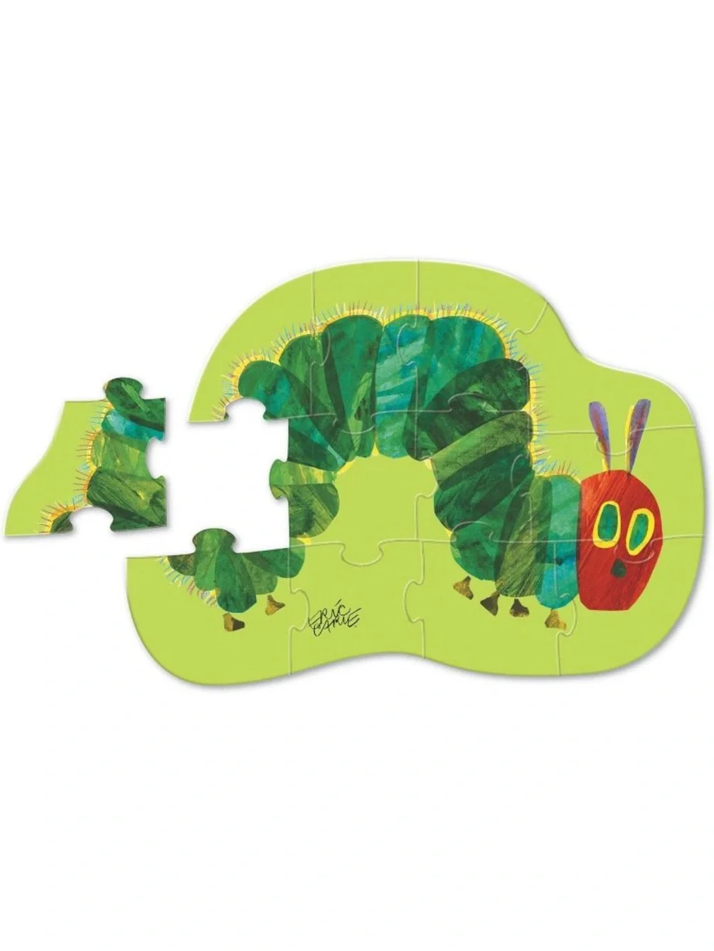 Leaf Green Caterpillar Kids Jigsaw Puzzle - Bright Multicolor Design